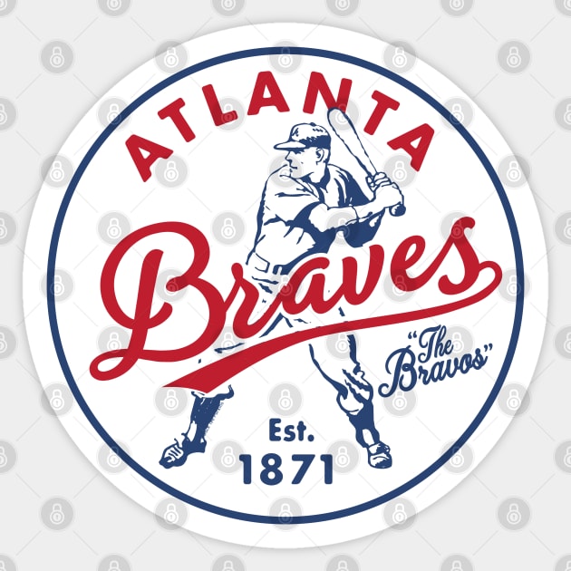 Old Style Atlanta Braves 2 by Buck Tee Sticker by Buck Tee